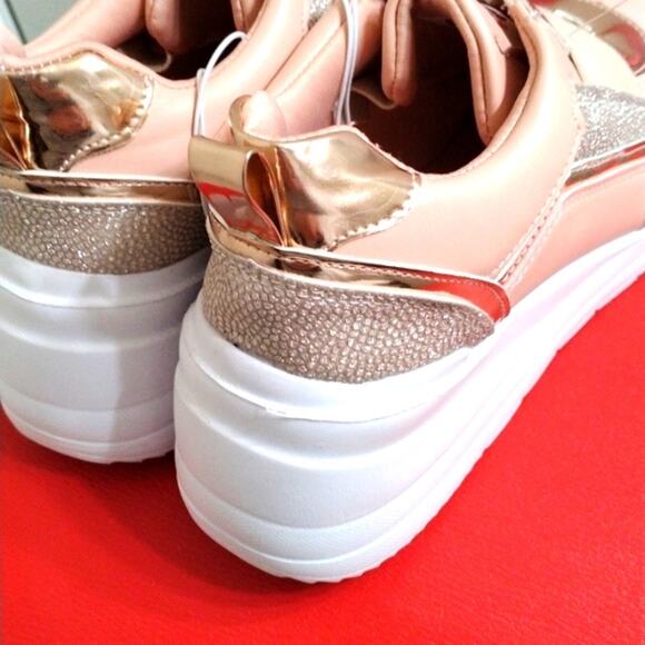 Red Rhino SPARKLE Sneakers Sz 10 Pink Yoga Gym Athleisure Athletic Barbiecore - Picture 4 of 10